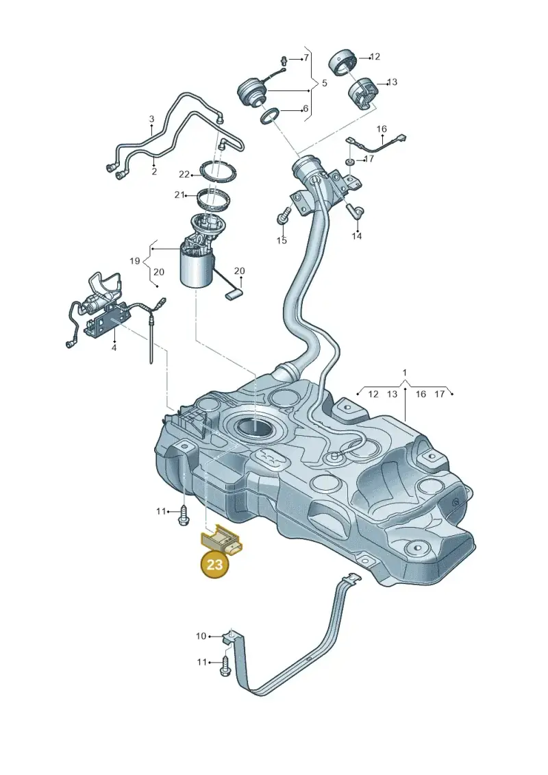 3Q0906121C — Audi A3 Sportback (2019-2021) diagram 596201500, position 23