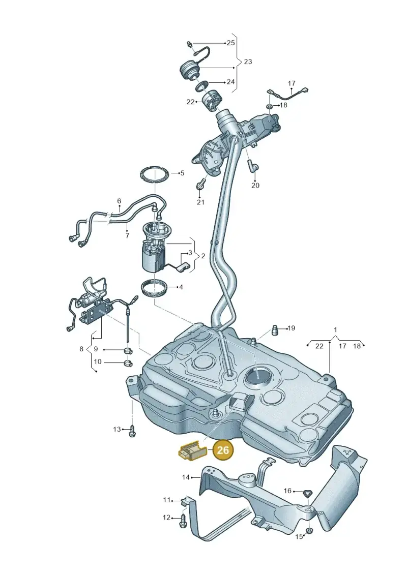 3Q0906121C — Audi Q3 quattro (2018-2019) diagram 597201050, position 26