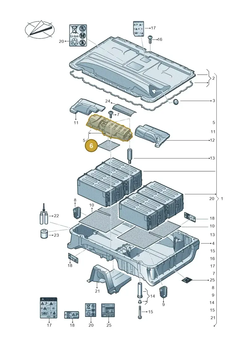 3Q0907352G — Audi A3 Sportback (2016-2020) diagram 890915052, position 6