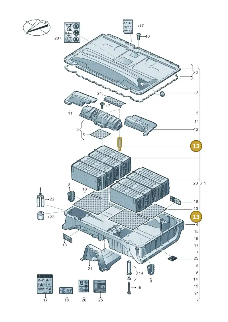 3Q0915155 — Audi A3 Sportback (2019-2021) diagram 793915550, position 13