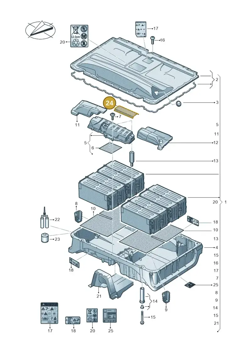 3Q0915474 — Audi A3 Sportback (2016-2020) diagram 890915052, position 24