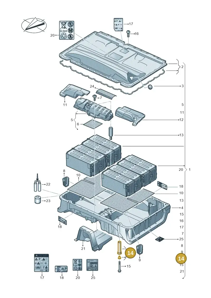 3Q0915820 — Audi A3 Sportback (2016-2020) diagram 890915052, position 14