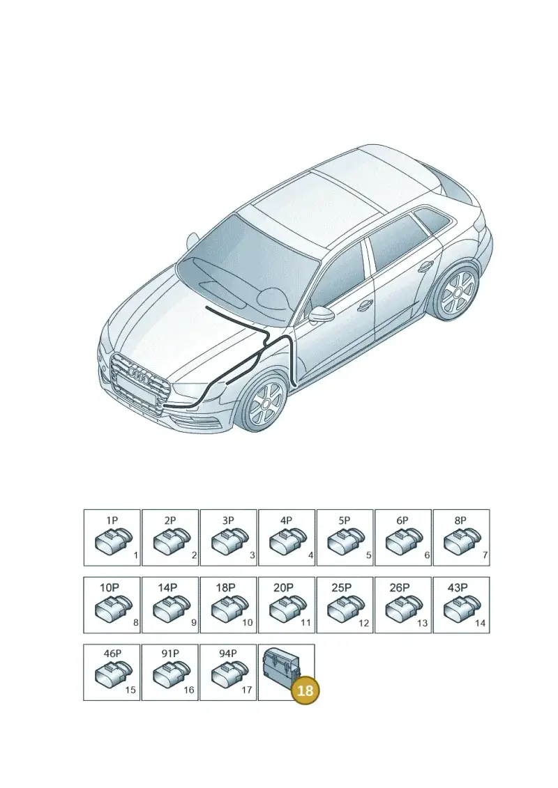 3Q0937125C — Audi RS3 Sportback (2015-2016) diagram 858971890, position 18