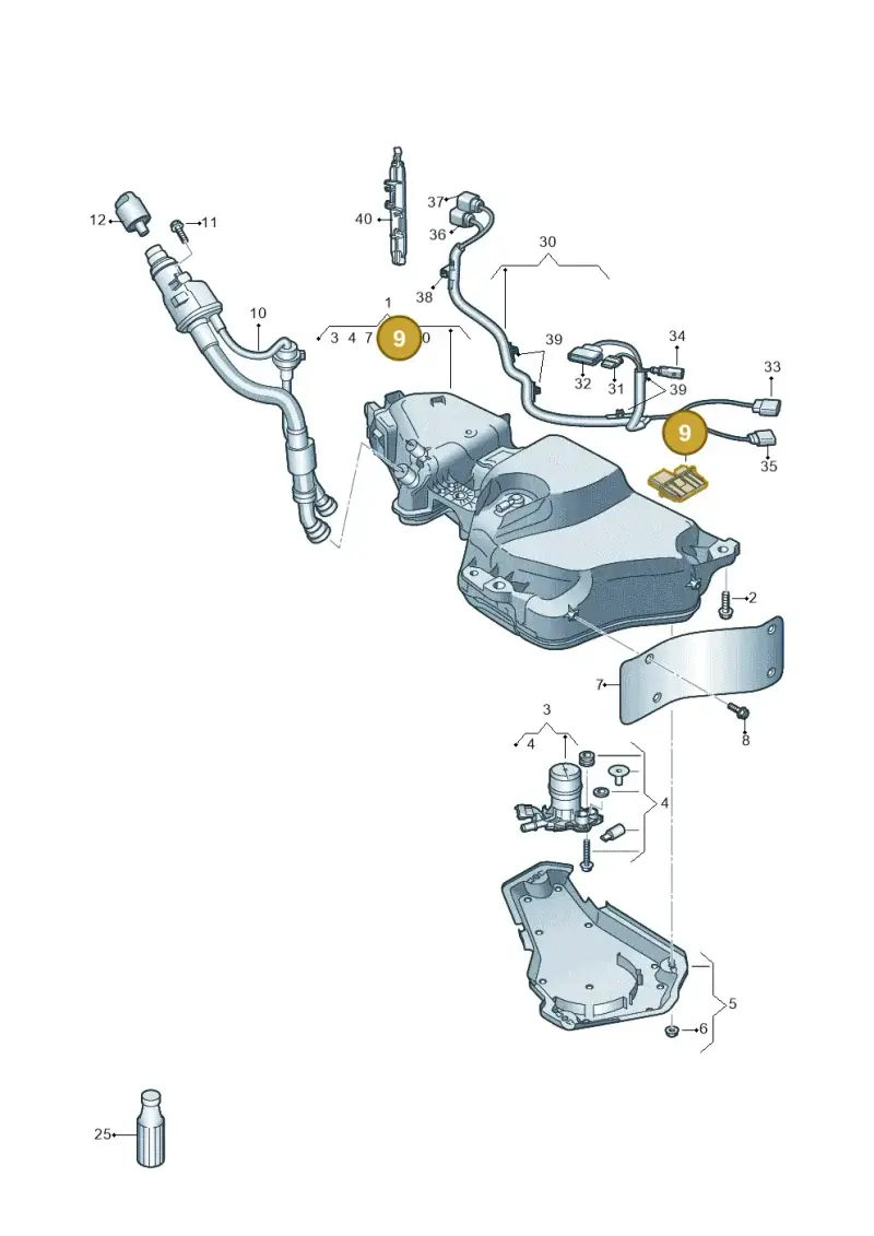 3Q0941329 — Audi A3 Sportback (2019-2021) diagram 596201420, position 9