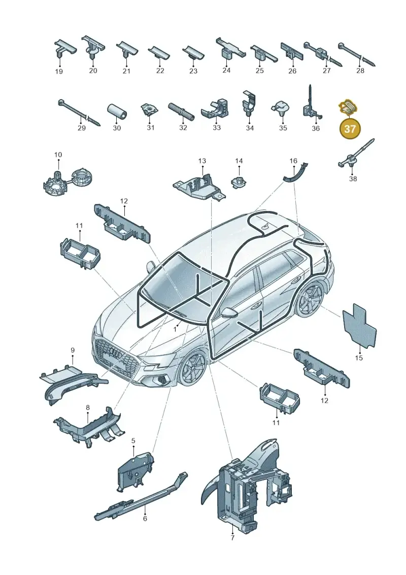 3Q0971842 — Audi A3 Sportback (2019-2021) diagram 596971800, position 37