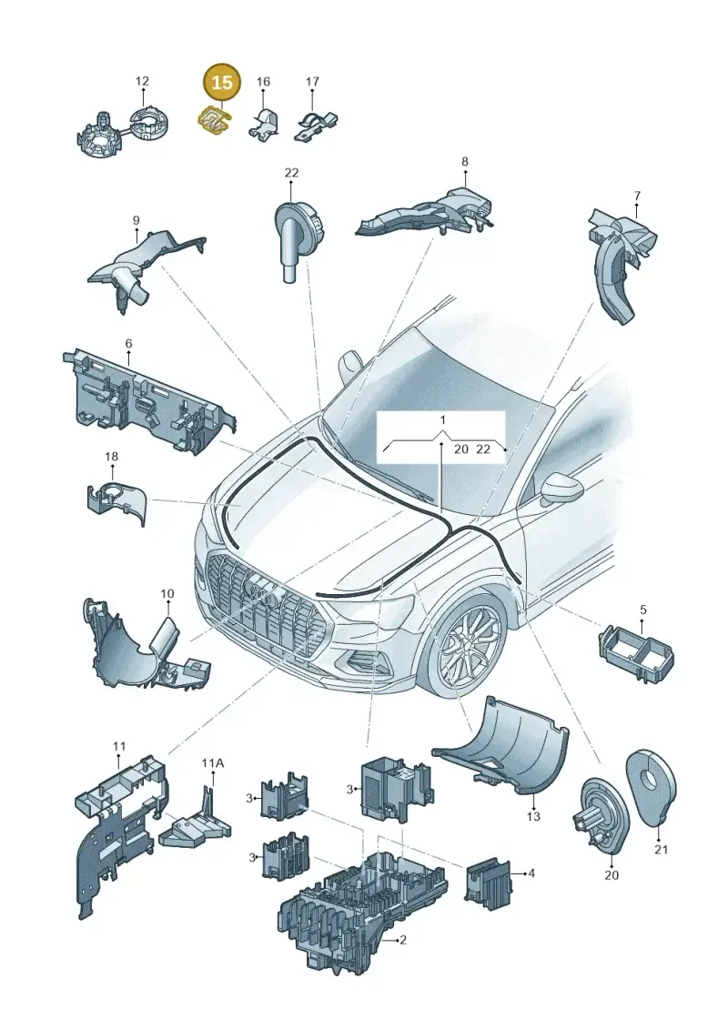 3Q0971842 — Audi RSQ3 Sportback (2019-2024) diagram 597971860, position 15