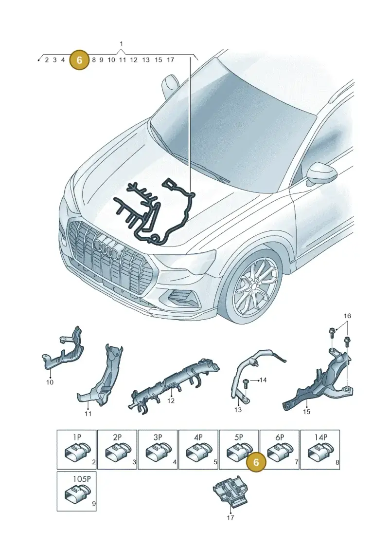 3Q0971921 — Audi Q3 quattro (2018-2019) diagram 597971450, position 6