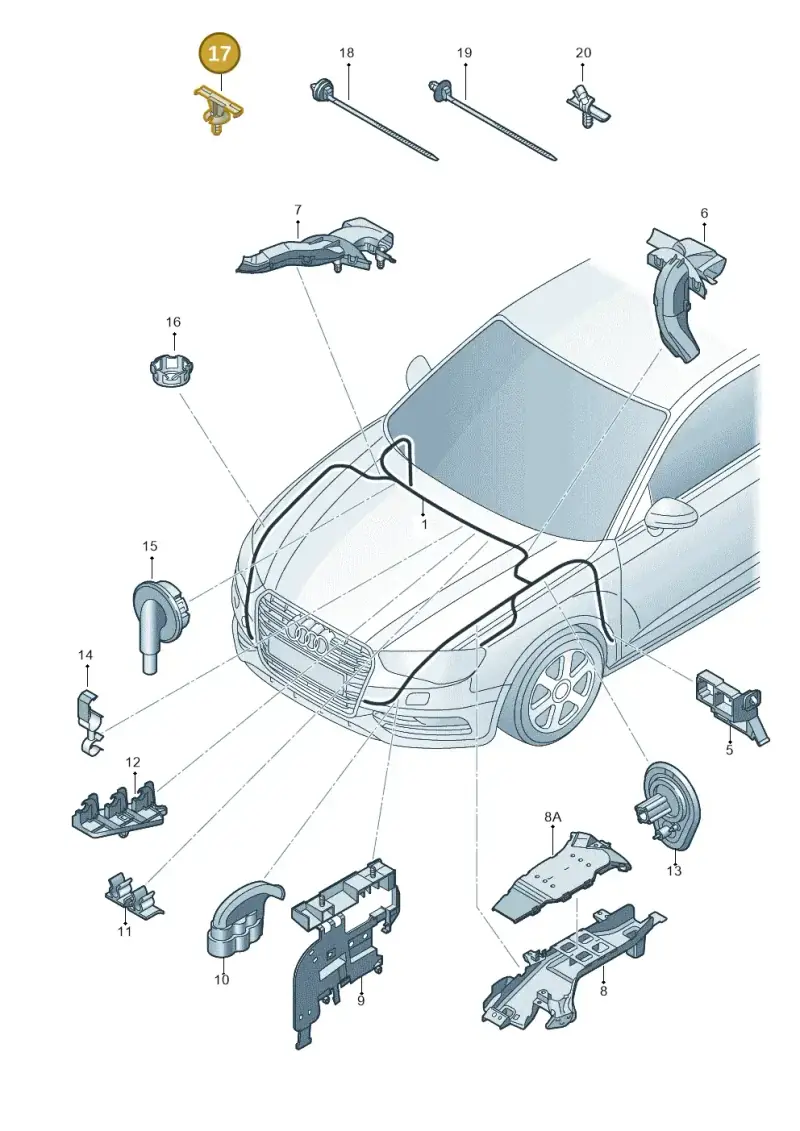 3QF971930 — Audi A3 Limousine 2.0 (2015-2016) diagram 745971870, position 17