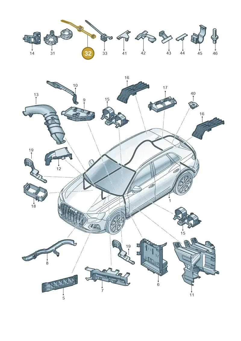 3W0971838 — Audi Q4 Sportback (2021-2022) diagram 89a971800, position 32