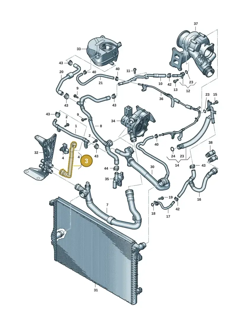 3WA122101J — Audi A3 Sportback (2019-2021) diagram 596121058, position 3