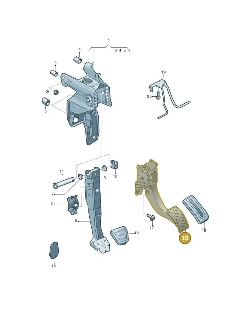 3WA723503 — Audi A3 Sportback (2019-2021) diagram 884721600, position 15