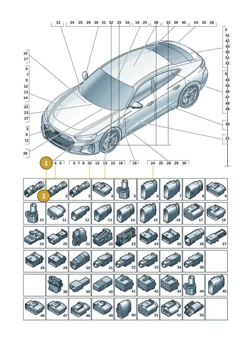 420035575A — Audi RS e-tron GT (2020-2025) diagram 4j1971820, position 1