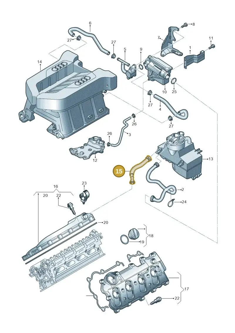 420103211D — Audi R8 qu. 5.2 (2012-2015) diagram 752103310, position 15