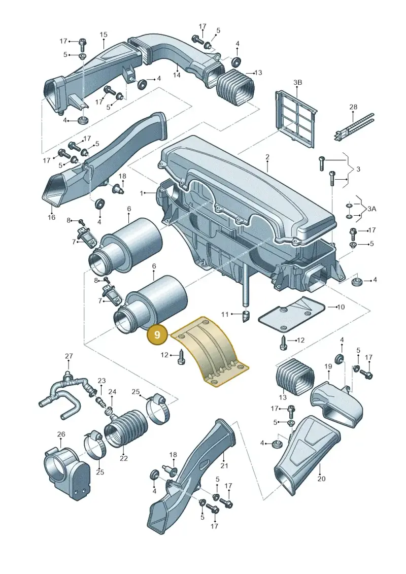 420115339A — Audi R8 qu. 5.2 (2012-2015) diagram 618133050, position 9
