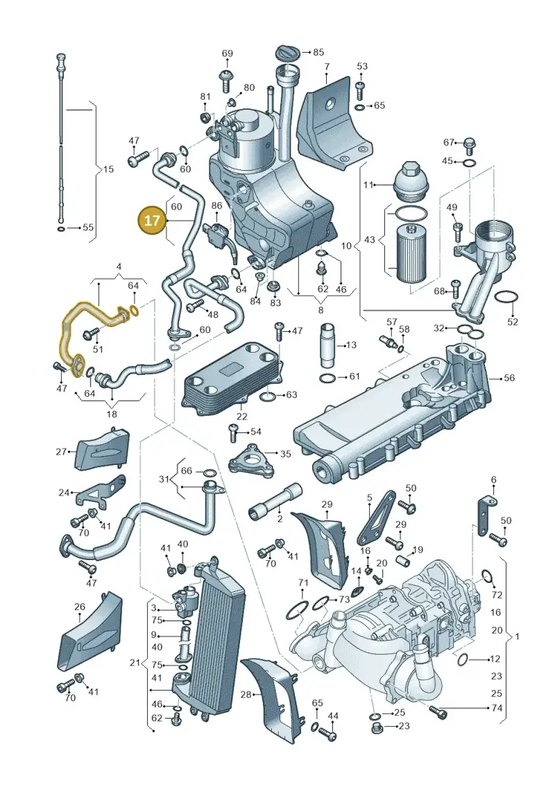 420115689AA — Audi R8 qu. 5.2 (2012-2015) diagram 618115100, position 17