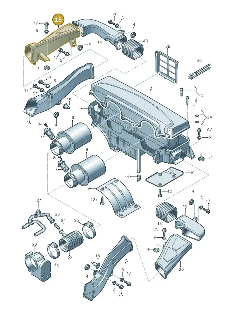 420129928 — Audi R8 qu. 5.2 (2012-2015) diagram 618133050, position 15