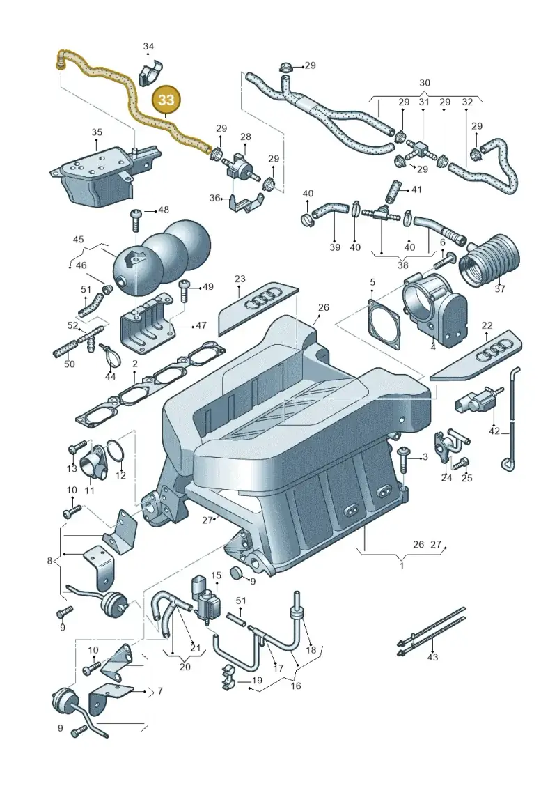 420133371A — Audi R8                08> (2007-) diagram 618133100, position 33