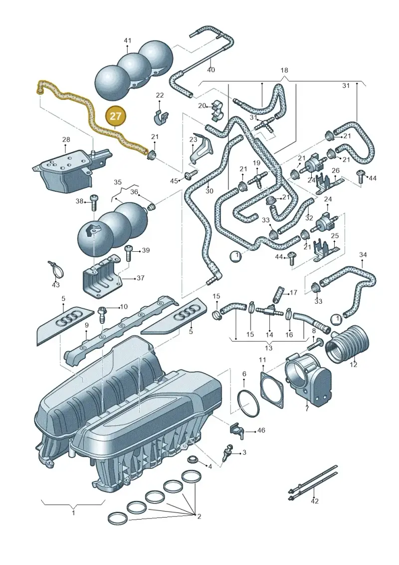 420133371A — Audi R8 qu. 5.2 (2012-2015) diagram 618133150, position 27