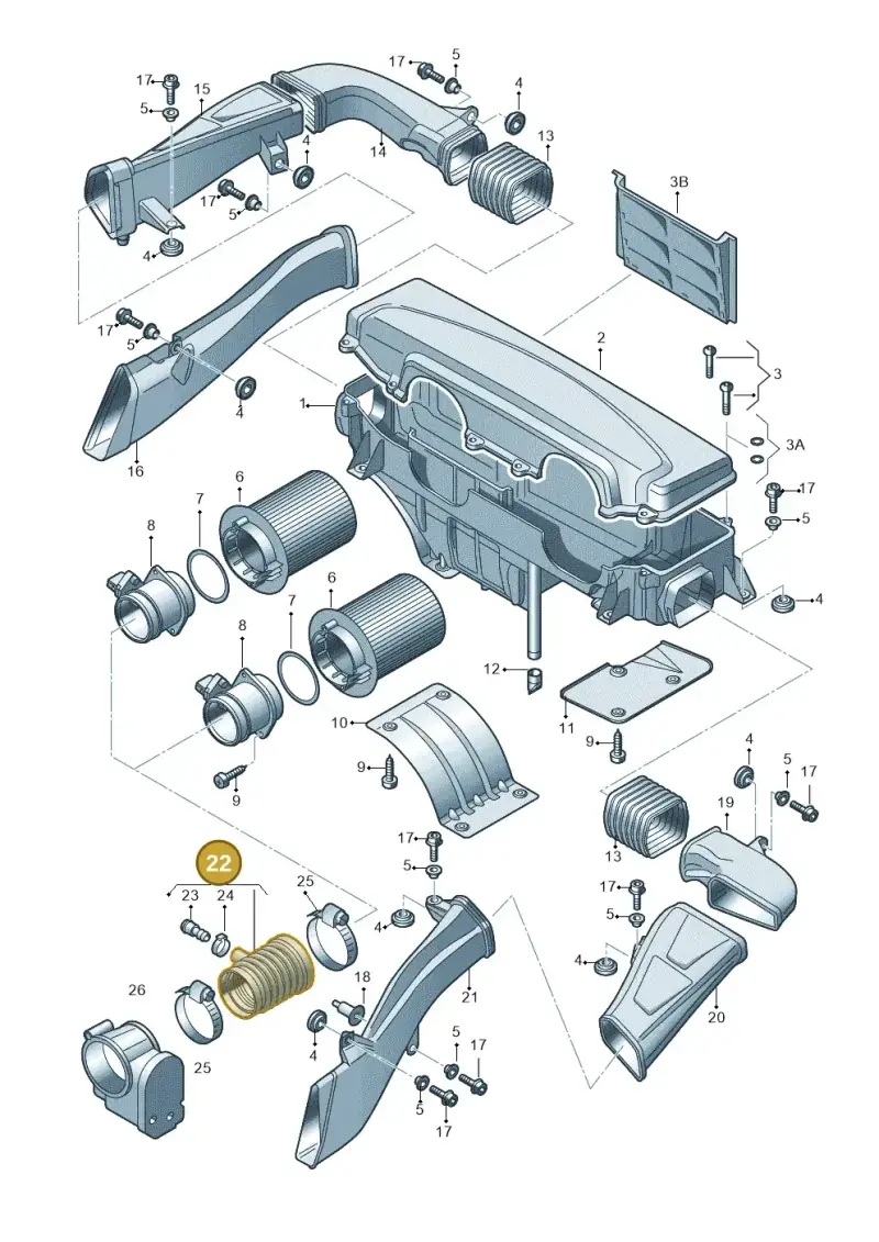 420133385E — Audi R8 qu. 5.2 (2012-2015) diagram 618133000, position 22