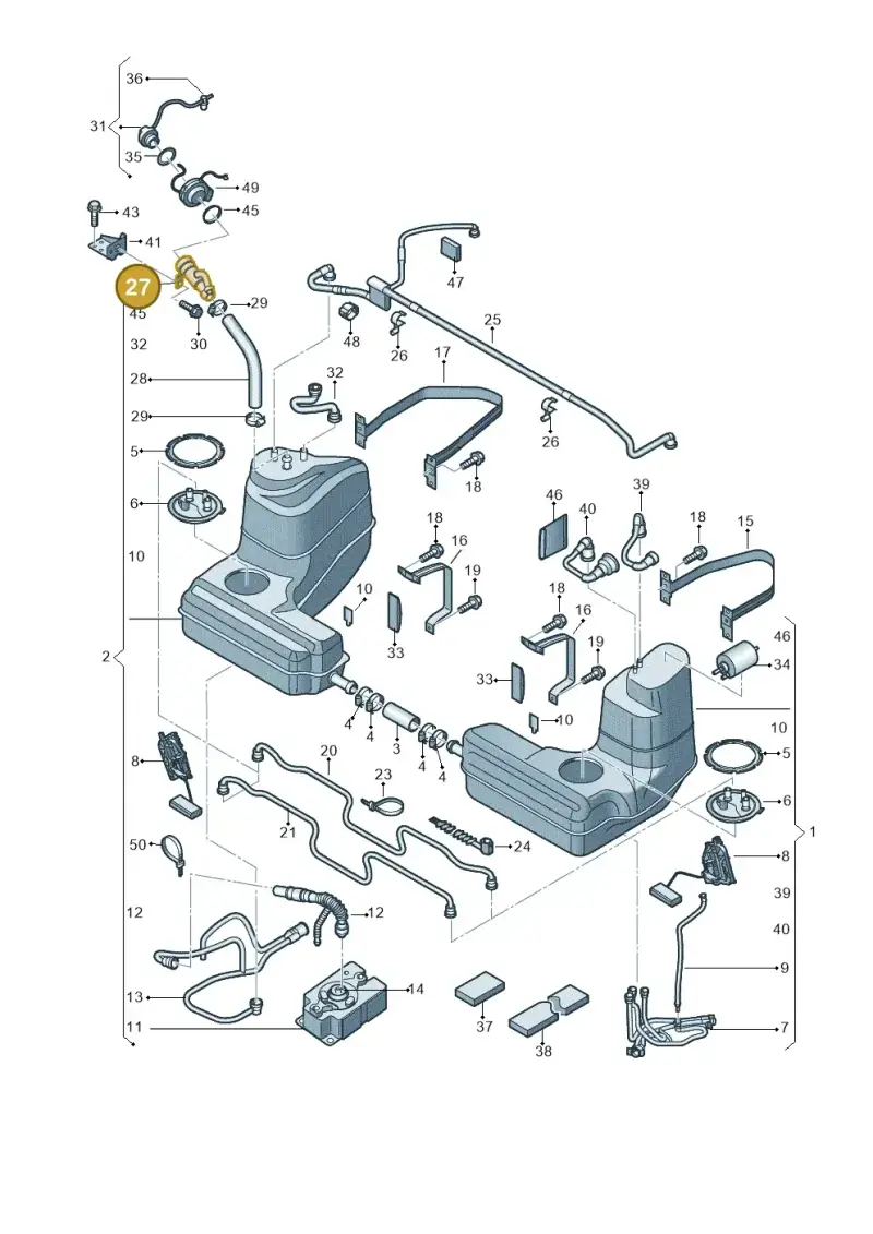 420201135D — Audi R8 qu. 5.2 (2012-2015) diagram 752201000, position 27
