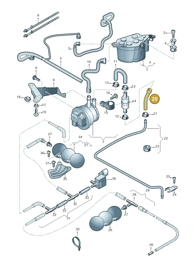 420201389B — Audi R8 qu. 5.2 (2012-2015) diagram 618201600, position 20