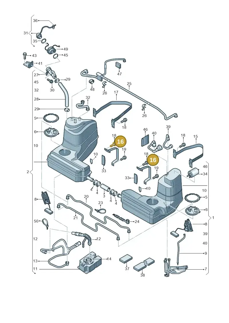 420201653A — Audi R8 qu. 5.2 (2012-2015) diagram 752201000, position 16