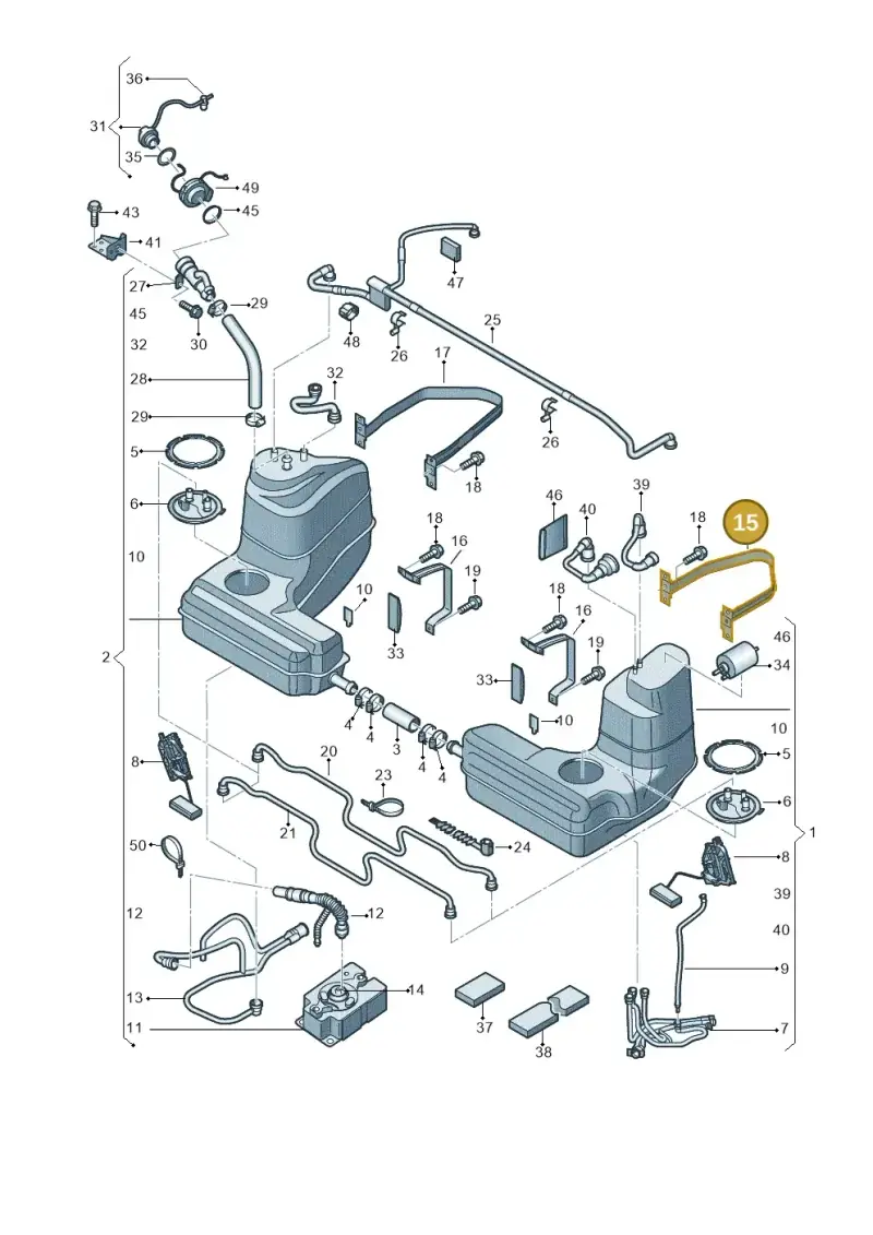 420201653C — Audi R8 qu. 5.2 (2012-2015) diagram 752201000, position 15