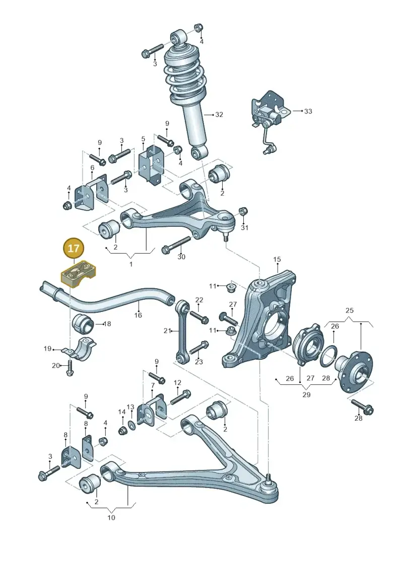 420411031A — Audi R8 qu. 5.2 (2012-2015) diagram 752407000, position 17
