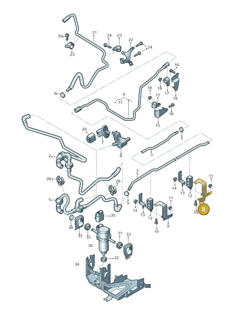 420611791A — Audi R8 qu. 5.2 (2012-2015) diagram 618611700, position 8