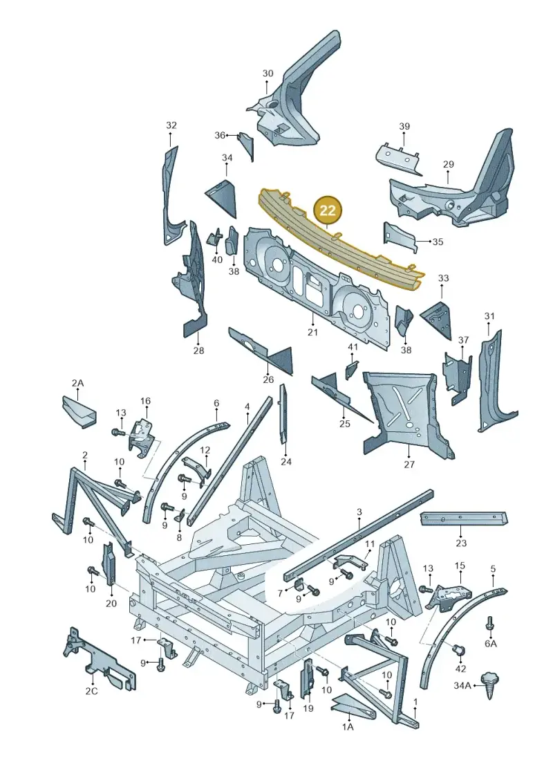 420801451B — Audi R8 qu. 5.2 (2012-2015) diagram 618805000, position 22