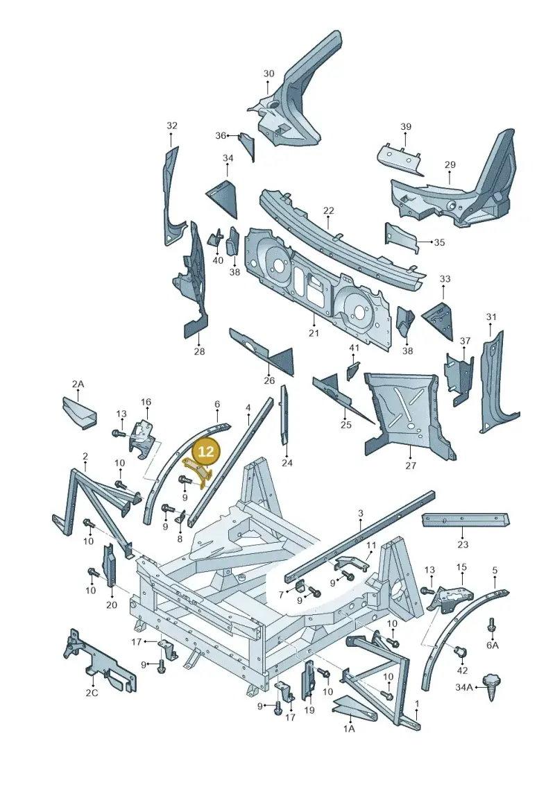 420805324A — Audi R8 qu. 5.2 (2012-2015) diagram 618805000, position 12
