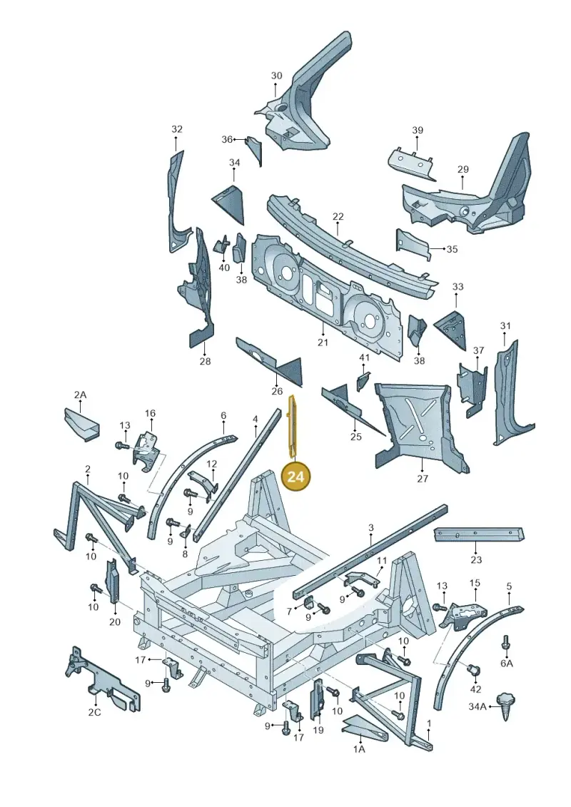 420805862E — Audi R8 qu. 5.2 (2012-2015) diagram 618805000, position 24