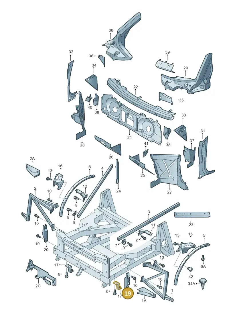 420806591A — Audi R8 qu. 5.2 (2012-2015) diagram 618805000, position 19