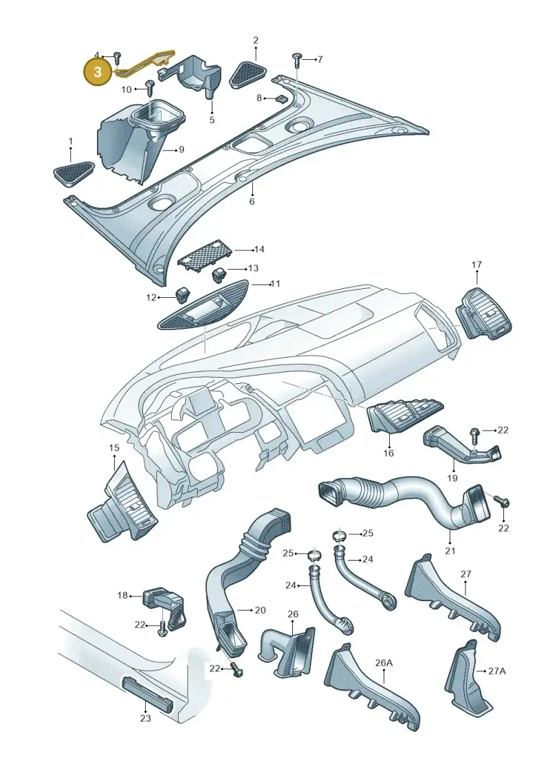 420819400A01C — Audi R8 qu. 5.2 (2012-2015) diagram 618819300, position 3