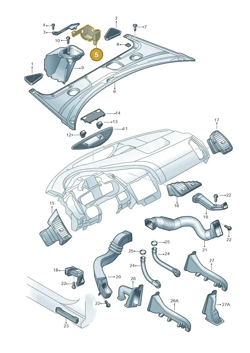 42081997901C — Audi R8 qu. 5.2 (2012-2015) diagram 618819300, position 5