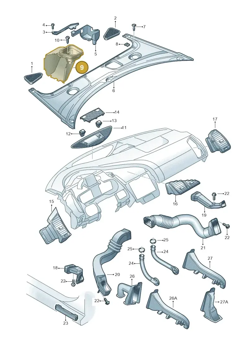 420820686A — Audi R8 qu. 5.2 (2012-2015) diagram 618819300, position 9