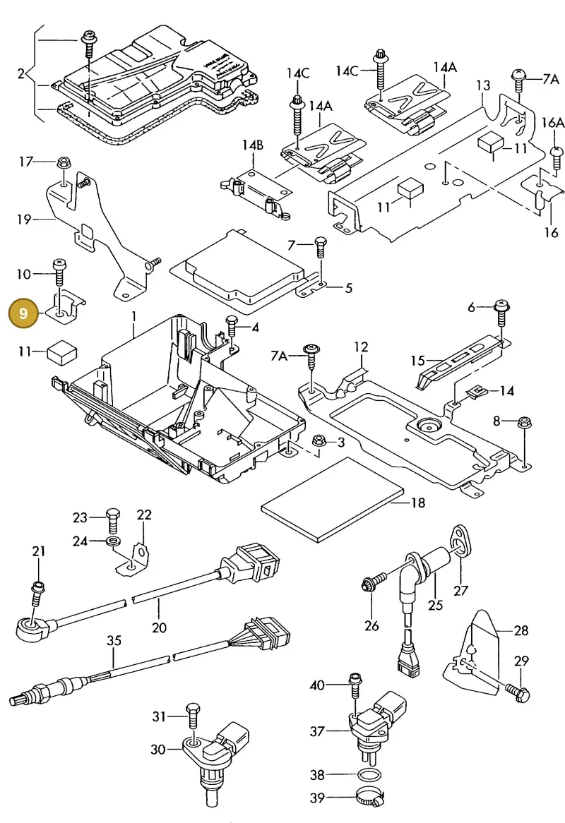 420907353 — Audi A8 quattro (1999-2002) diagram 255906000, position 9