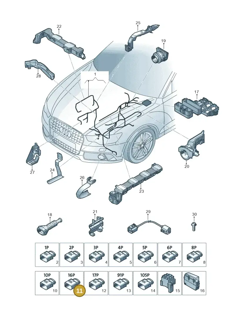 420973716 — Audi RS6 Avant (2013-2018) diagram 758971650, position 11