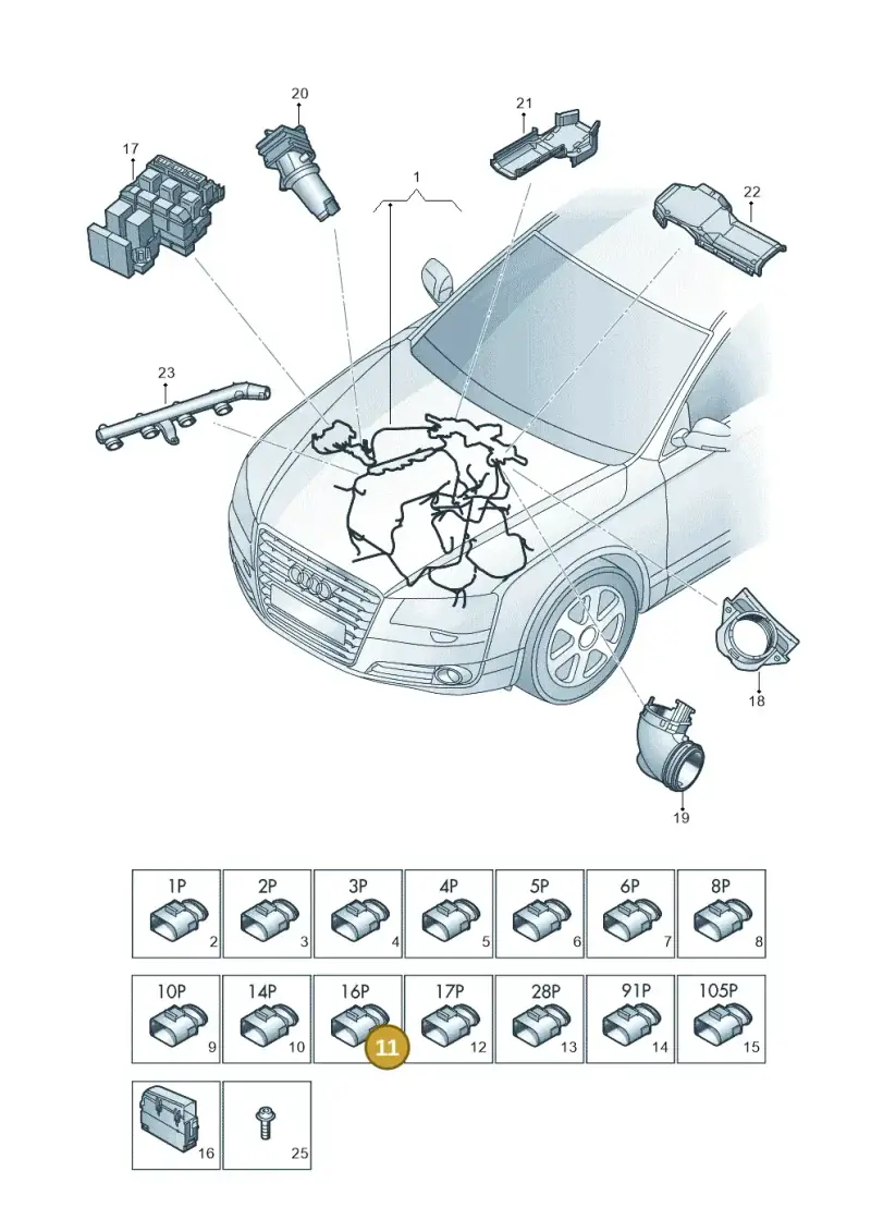 420973716 — Audi A8L qu. 3.0 TDI (2013-2018) diagram 771971100, position 11