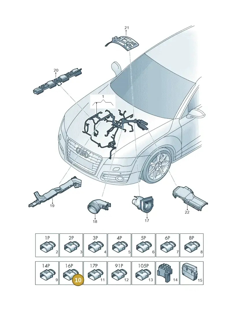 420973716 — Audi A8L qu. 3.0 TDI (2013-2018) diagram 771971130, position 10