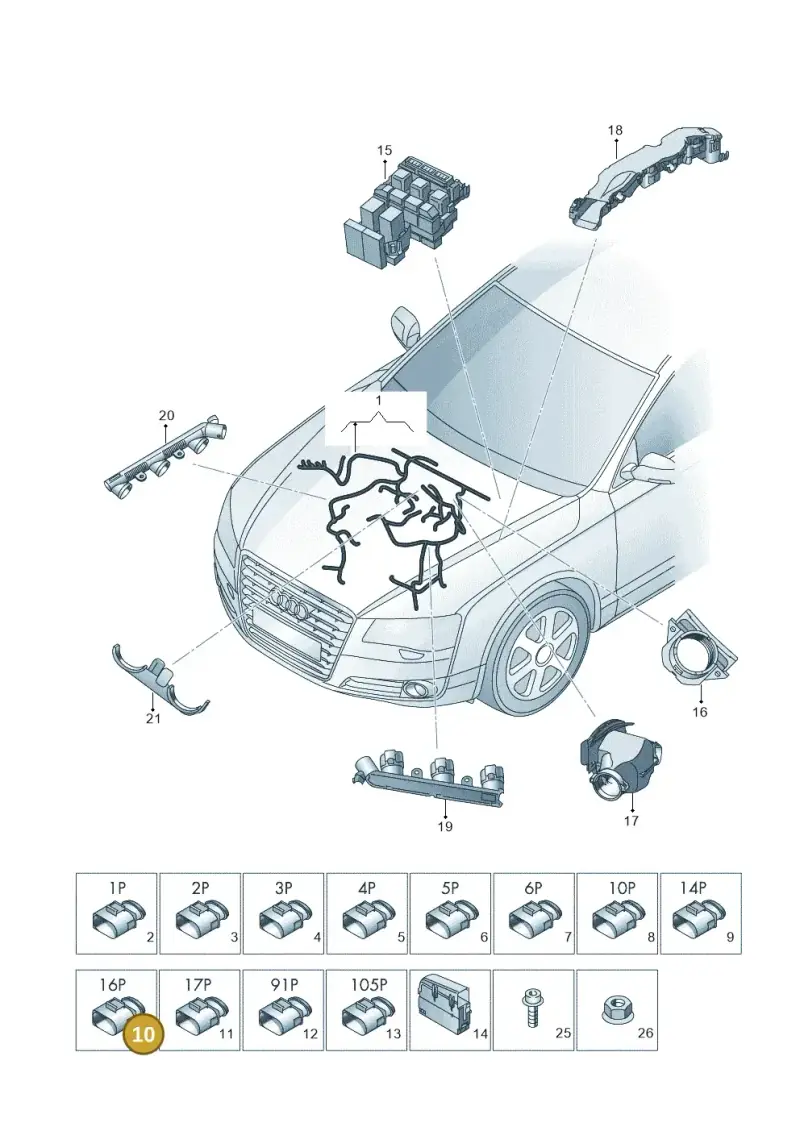 420973716 — Audi A7 Sportback (2014-2018) diagram 788971200, position 10