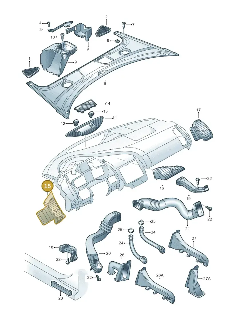 423820901BH77 — Audi R8                08> (2007-) diagram 618819300, position 15