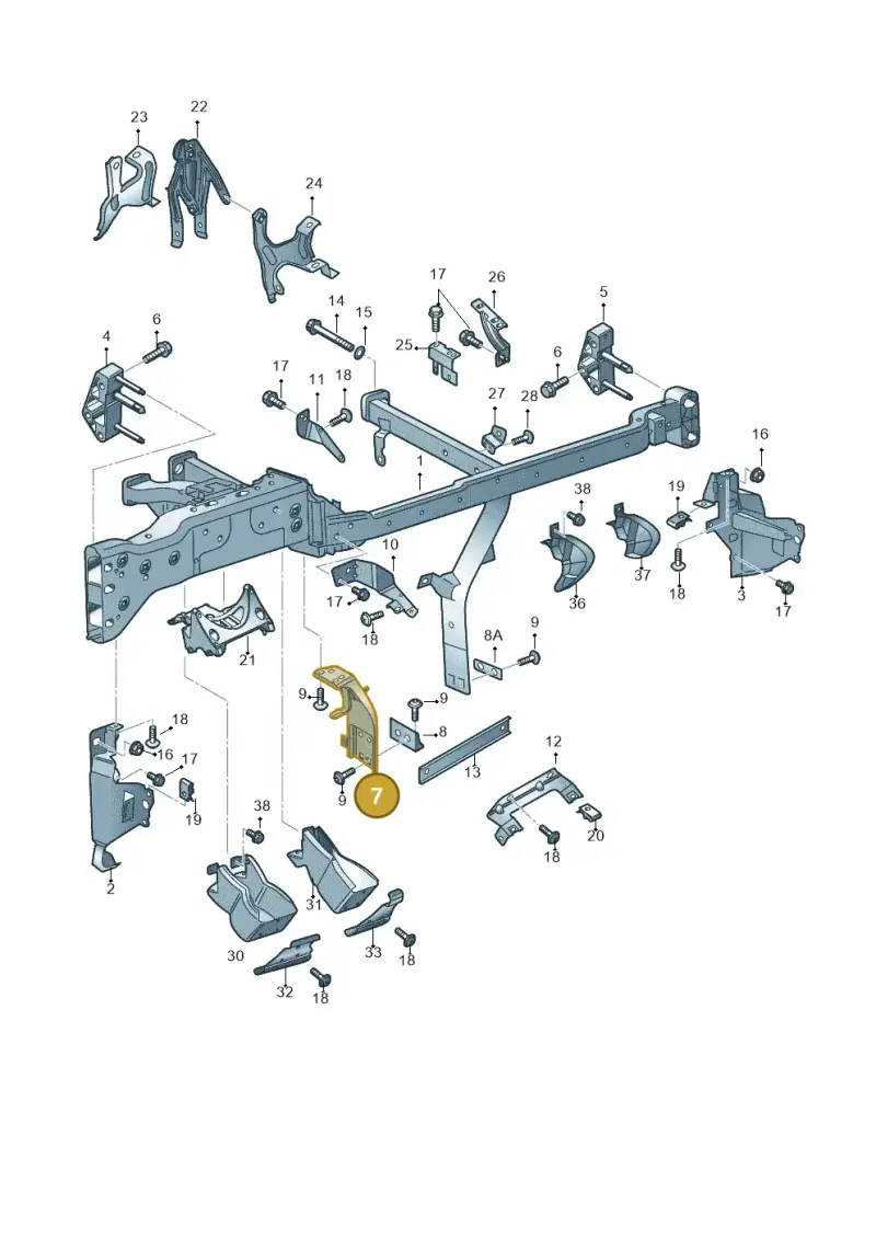 423858783A — Audi R8 qu. 5.2 (2012-2015) diagram 618857000, position 7