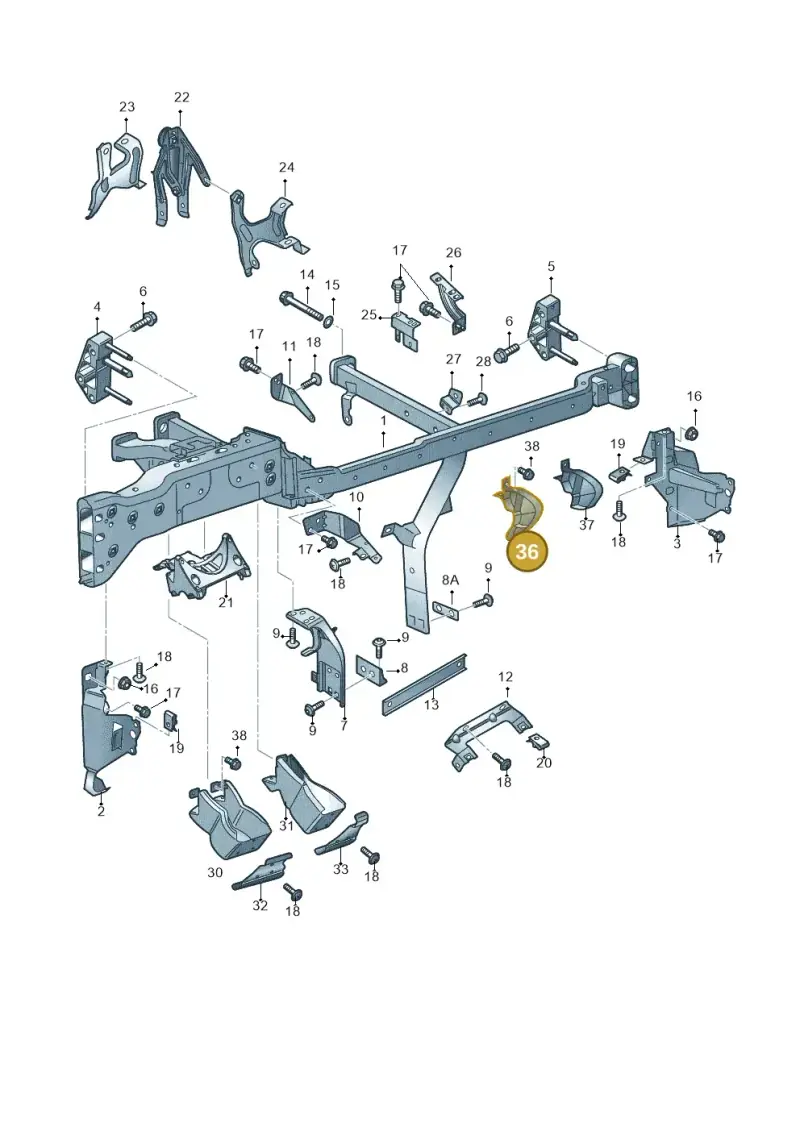 423880670 — Audi R8 qu. 5.2 (2012-2015) diagram 618857000, position 36
