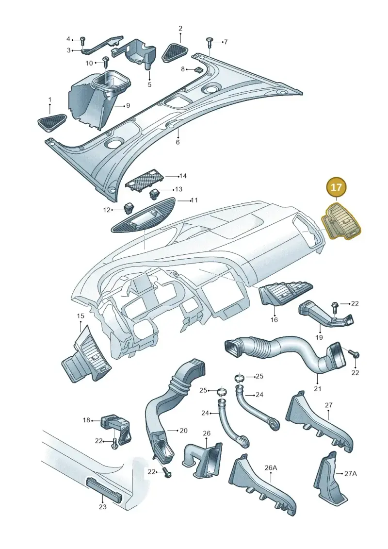 424820901CH77 — Audi R8 qu. 5.2 (2012-2015) diagram 618819300, position 17