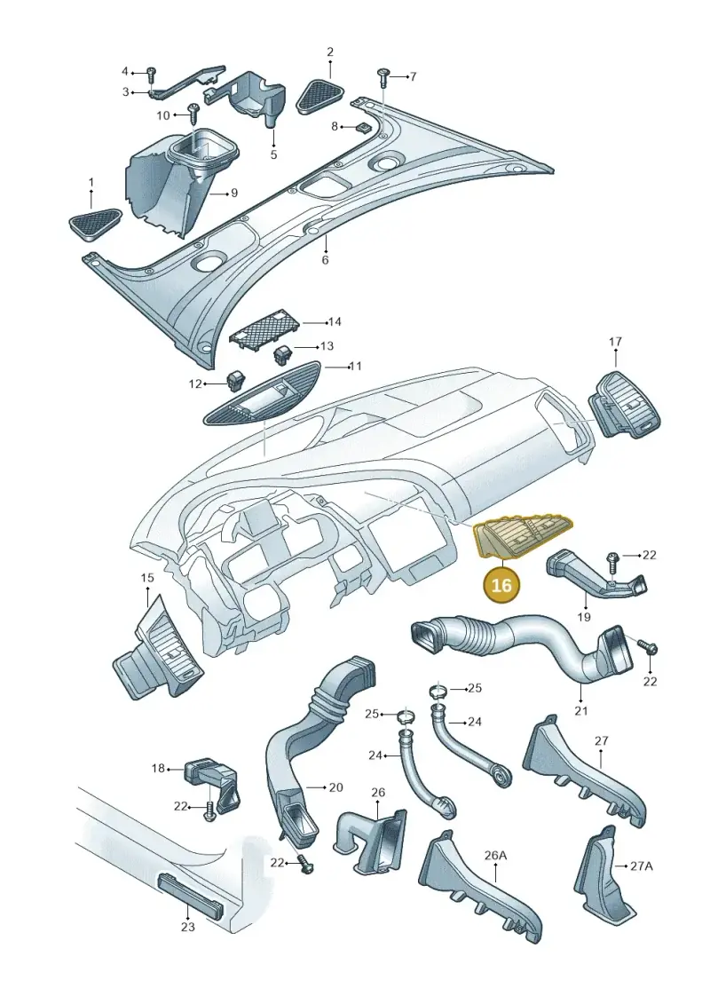 424820951CH77 — Audi R8 qu. 5.2 (2012-2015) diagram 618819300, position 16