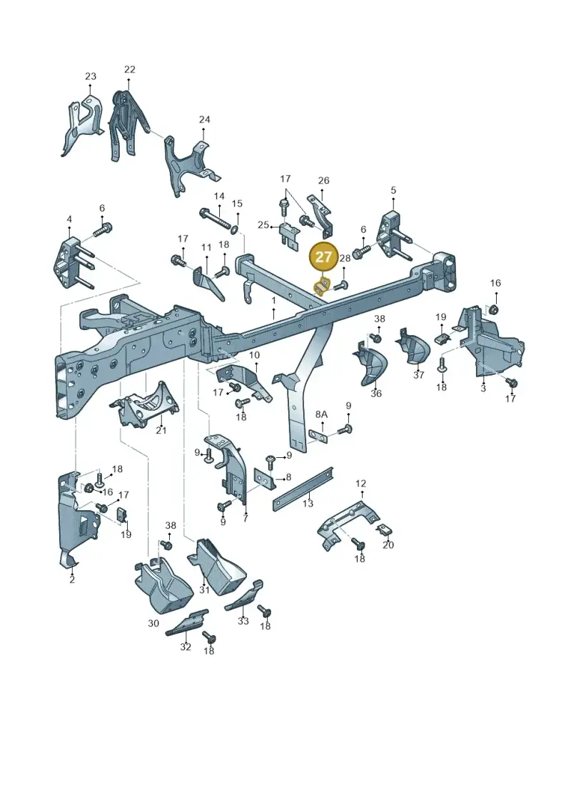 424937147A — Audi R8 qu. 5.2 (2012-2015) diagram 618857000, position 27