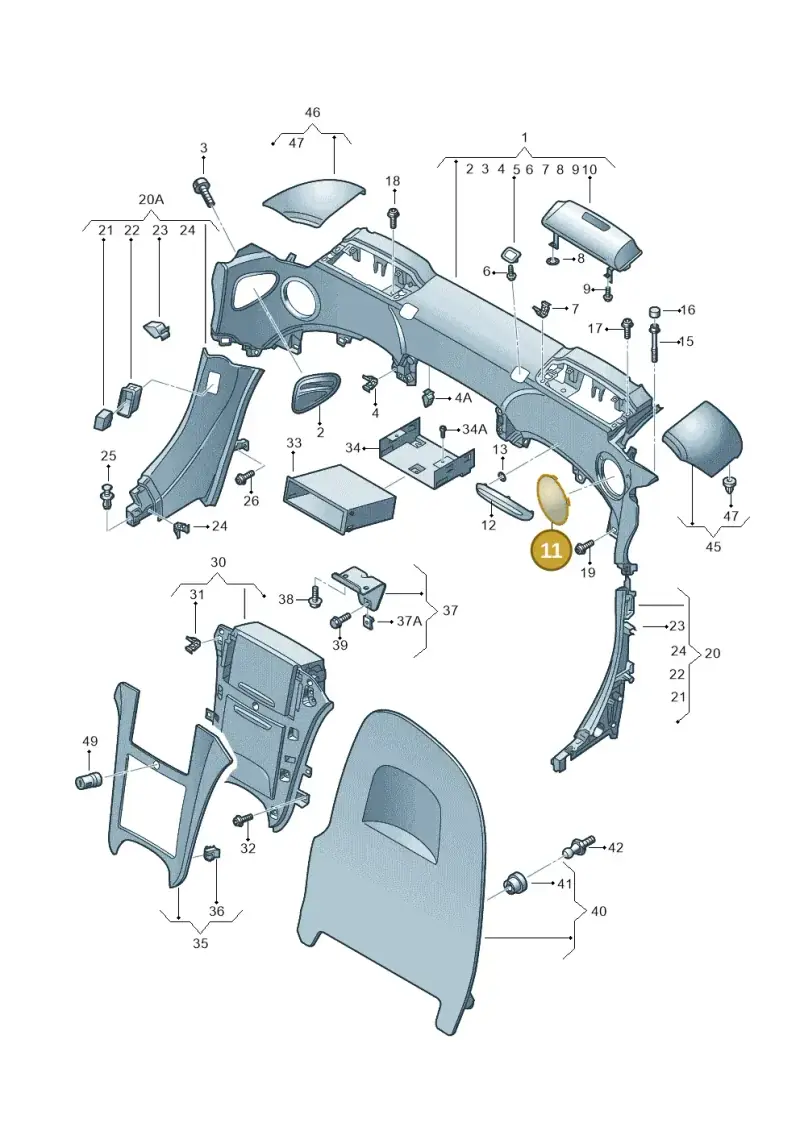 4270354364PK — Audi R8 qu. 5.2 (2012-2015) diagram 618867500, position 11