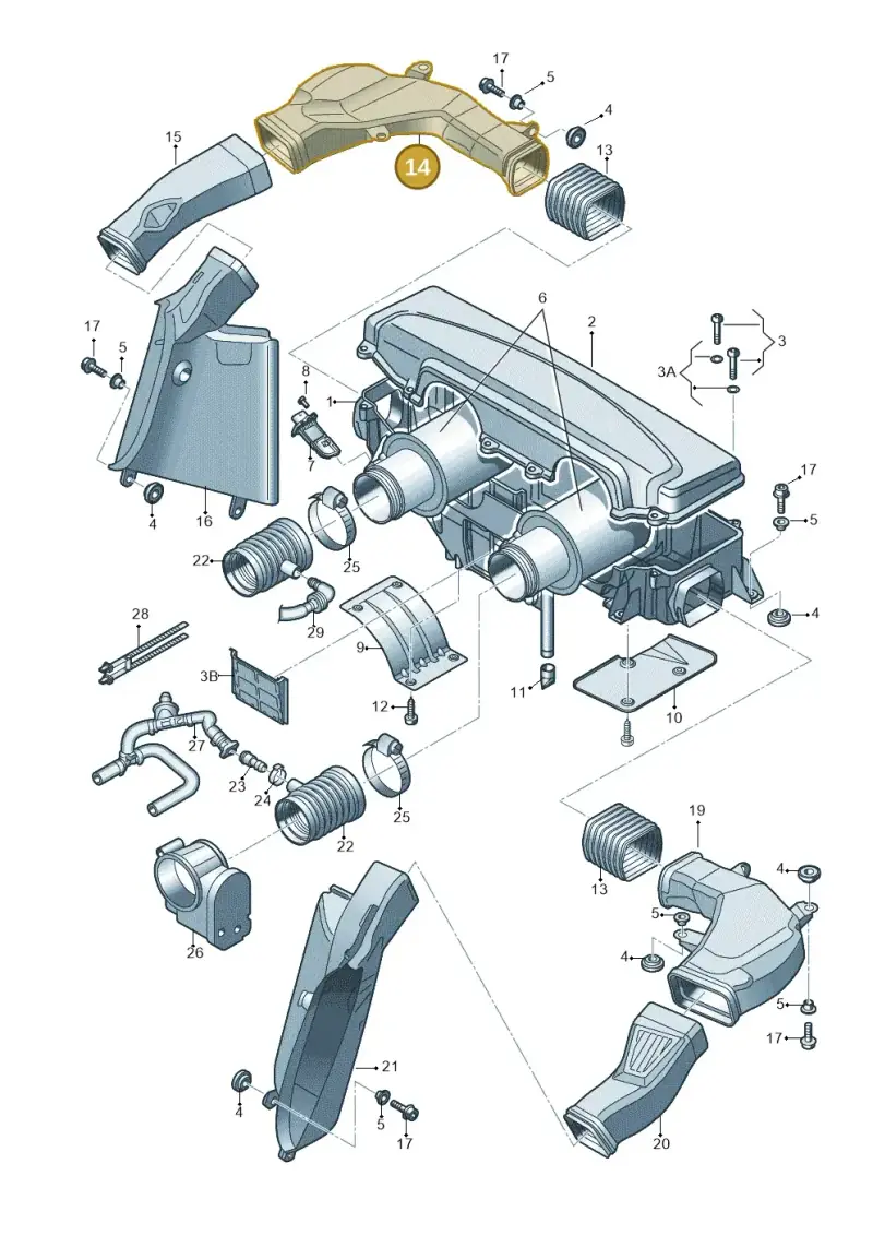 427129528A — Audi R8 qu. 5.2 (2012-2015) diagram 752133240, position 14