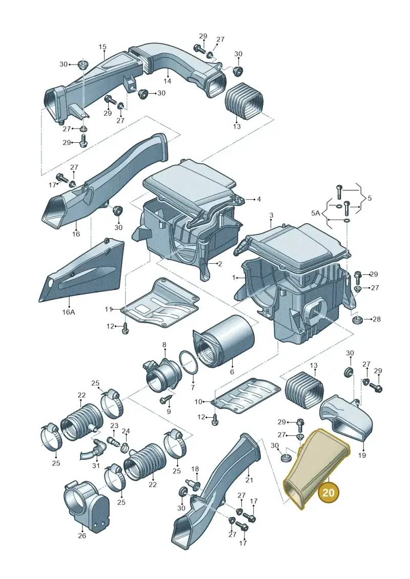 427129927A — Audi R8 qu. 5.2 (2012-2015) diagram 752133020, position 20